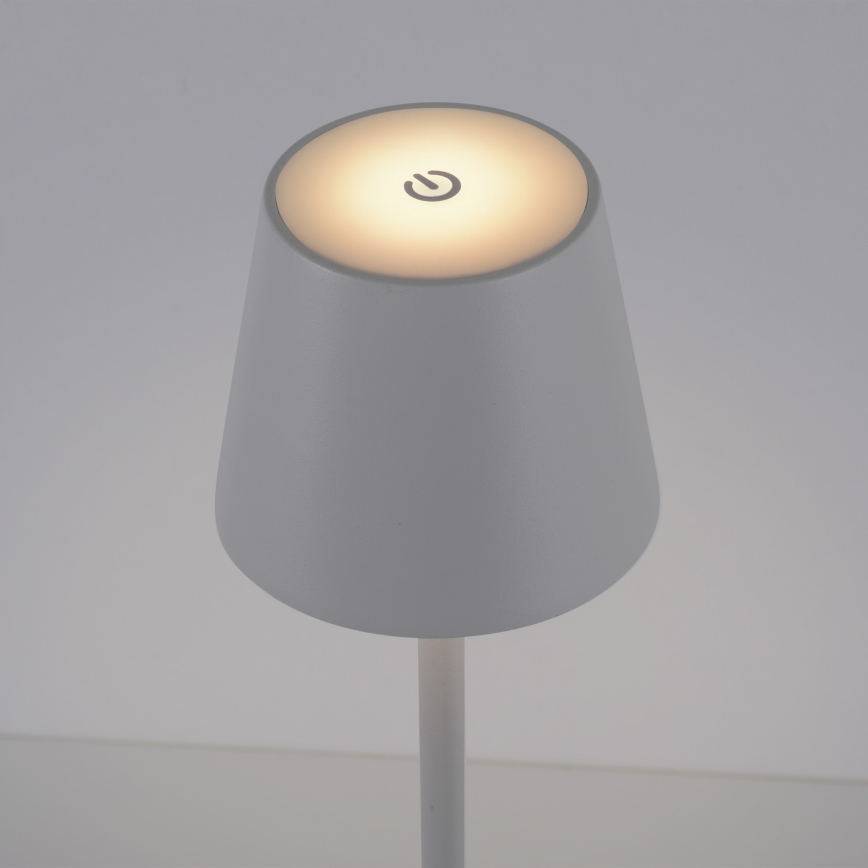 Leuchten Direkt 19250-16 - Dimmbare, aufladbare LED-Outdoor-Tischlampe EURIA LED/3W/5V IP54 weiß