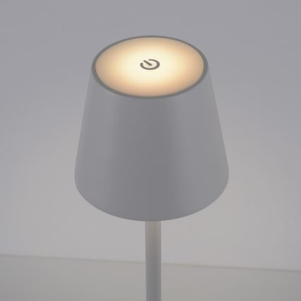 Leuchten Direkt 19250-16 - Dimmbare, aufladbare LED-Outdoor-Tischleuchte EURIA LED/3W/5V 2600 mAh IP54 weiß