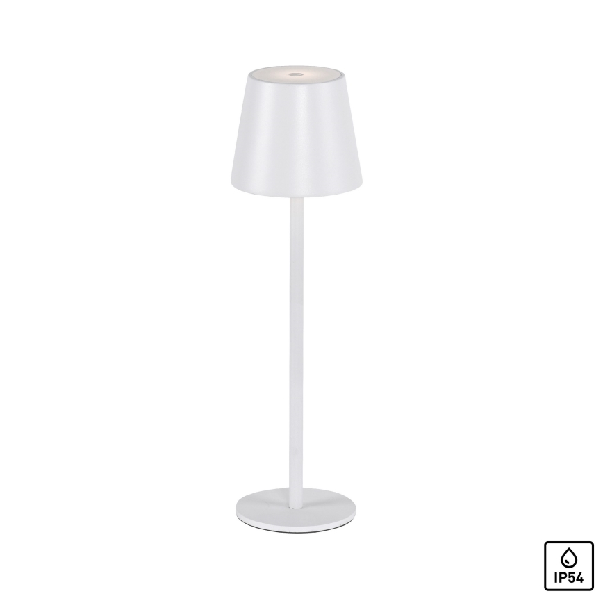 Leuchten Direkt 19250-16 - Dimmbare, aufladbare LED-Outdoor-Tischleuchte EURIA LED/3W/5V 2600 mAh IP54 weiß