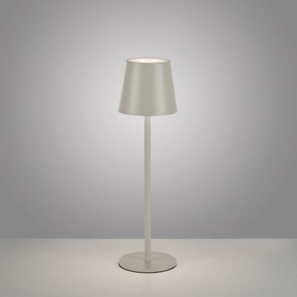Leuchten Direkt 19250-40 - Dimmbare, aufladbare LED-Outdoor-Tischleuchte EURIA LED/3W/5V 2600 mAh IP54 grau