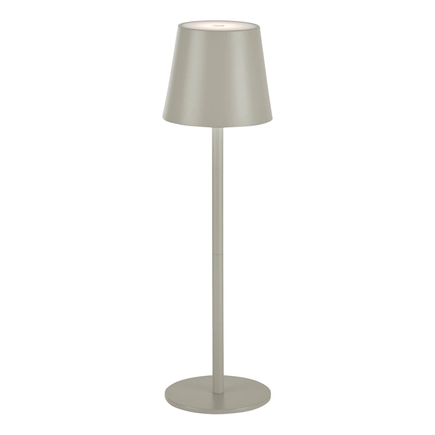Leuchten Direkt 19250-40 - Dimmbare, aufladbare LED-Outdoor-Tischleuchte EURIA LED/3W/5V 2600 mAh IP54 grau