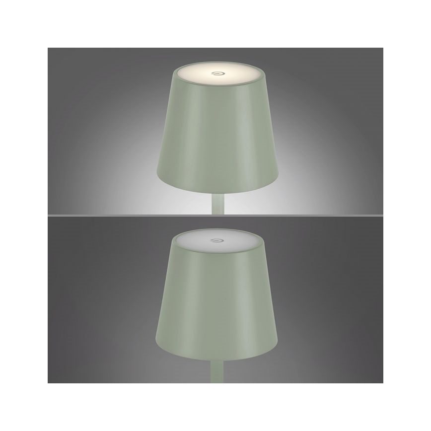 Leuchten Direkt 19250-43 - Dimmbare aufladbare LED-Tischlampe für den Außenbereich EURIA LED/3W/5V IP54 grün