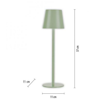 Leuchten Direkt 19250-43 - Dimmbare aufladbare LED-Tischlampe für den Außenbereich EURIA LED/3W/5V IP54 grün