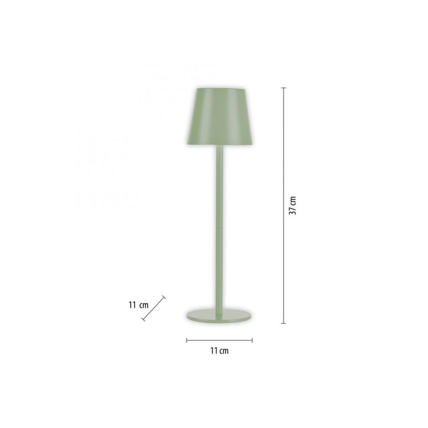 Leuchten Direkt 19250-43 - Dimmbare aufladbare LED-Tischlampe für den Außenbereich EURIA LED/3W/5V IP54 grün