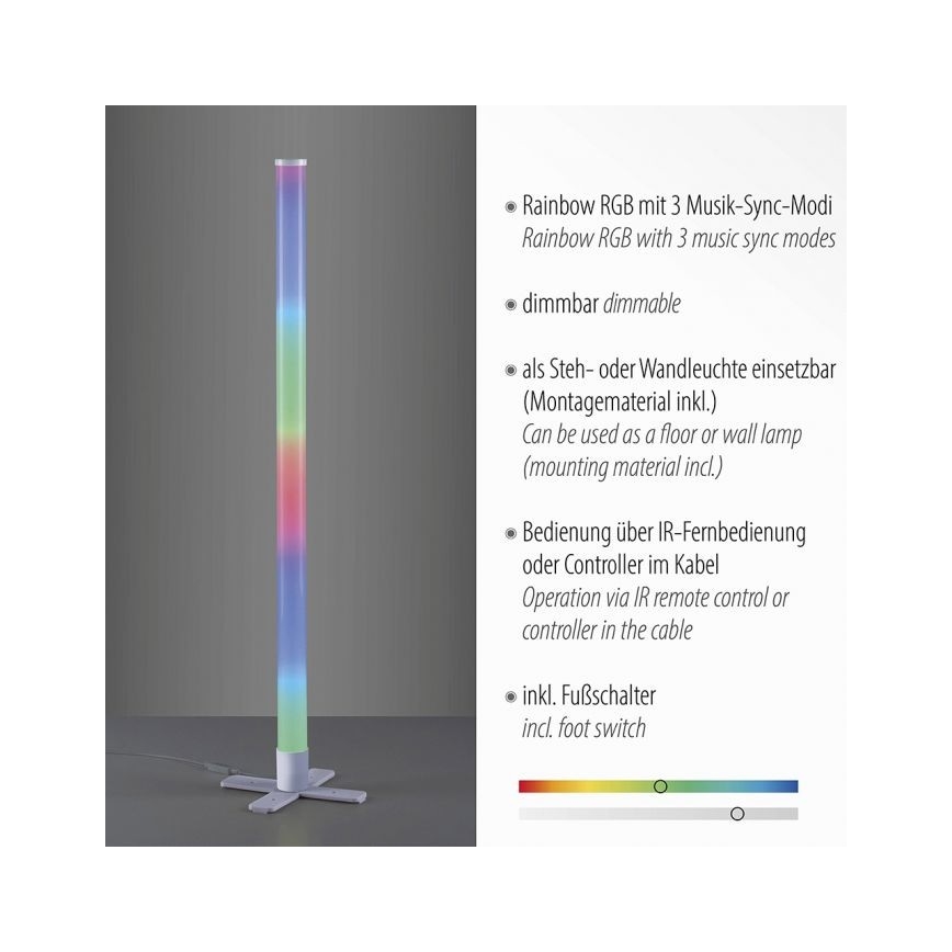 Leuchten Direkt 19902-21 – Dimmbare LED-RGB-Lampe RINGO LED/10W/230V+Fernbedienung