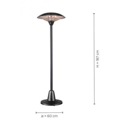 Leuchten Direkt 99501-18 - Outdoor-Heizelement GLOW 1500-3000W/230V 1,87 m IP34 schwarz
