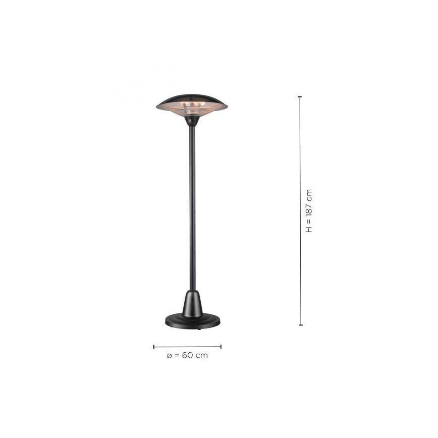 Leuchten Direkt 99501-18 - Outdoor-Heizelement GLOW 1500-3000W/230V 1,87 m IP34 schwarz