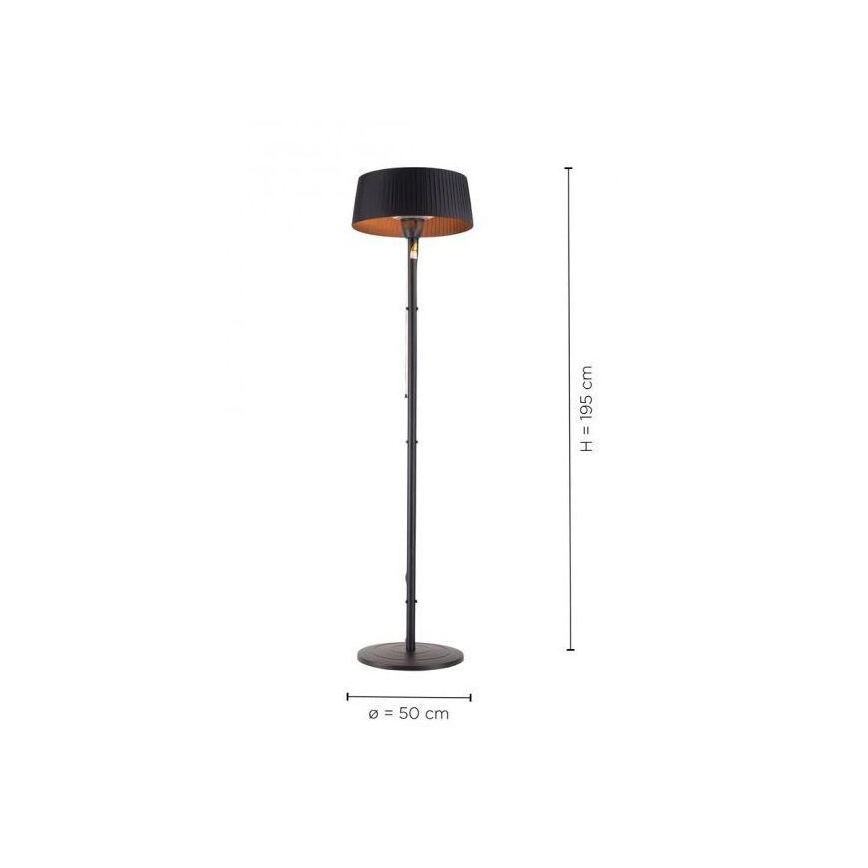 Leuchten Direkt 99507-18 - Outdoor-Heizelement GLOW 1500W/230V 1,95 m IP44 schwarz