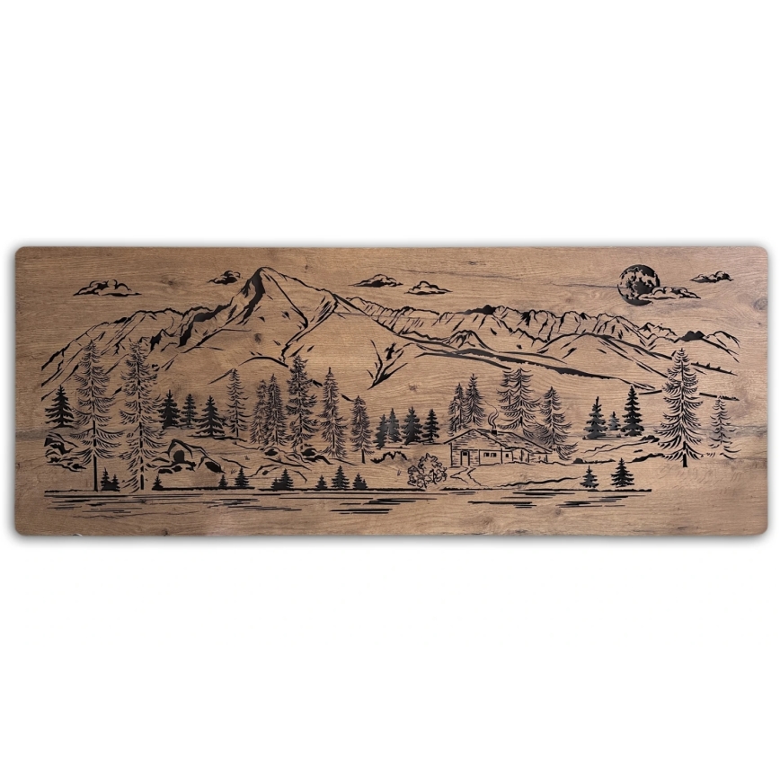 Li-Go 23521/OVL/DUB3 - Dimmbare LED-Wanddekoration LED/10W/5V 30000 mAh 130x50 cm Eiche/Berghütte