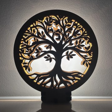 Li-Go 23577/DUB2 - LED-dimmbare Tischdekoration LED/12W/230V 20x22 cm Eiche/Lebensbaum