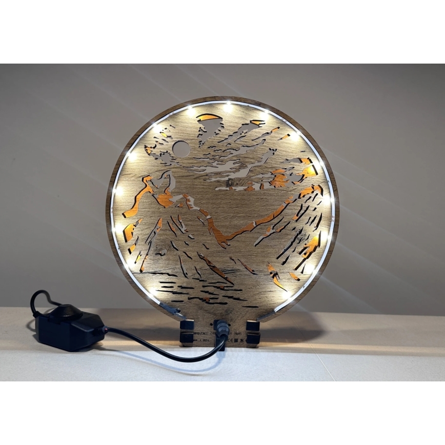 Li-Go 23595/DUB2 - dimmbare LED-Dekoleuchte LED/12W/230V 20x22 cm Eiche/Bären