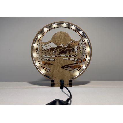 Li-Go 23598/DUB2 - Dimmbare dekorative LED-Tischleuchte LED/12W/230V 20x22 cm Eiche/Pferd