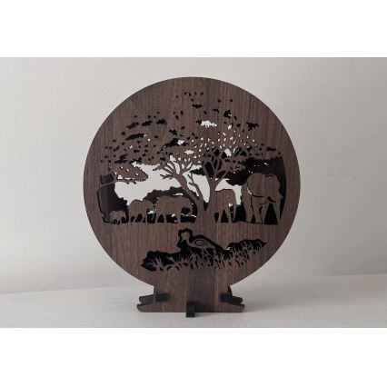 Li-Go 23610/DUB2 - Dimmbare LED-Tischdekoration LED/12W/230V 20x22 cm Eiche/Elefanten