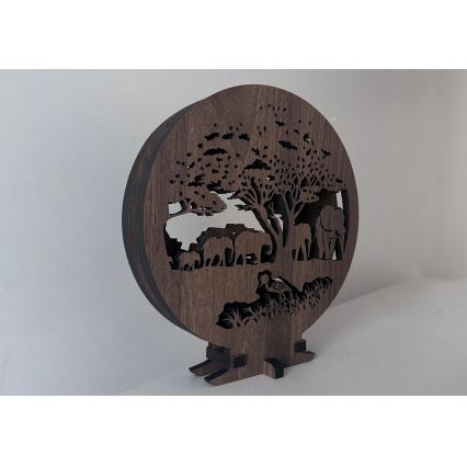 Li-Go 23610/DUB2 - Dimmbare LED-Tischdekoration LED/12W/230V 20x22 cm Eiche/Elefanten