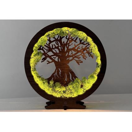 Li-Go 23631/DUB2 - dimmbare LED-Tischdekoration LED/12W/230V 30x31 cm Eiche/Moos und Baum