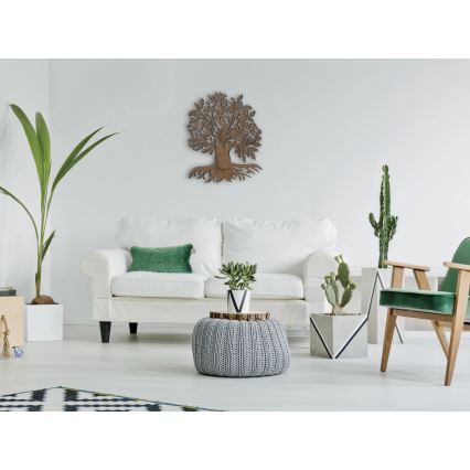 Li-Go 23673/DUB2 - LED-dimmbare Wanddekoration LED/10W/5V 20000 mAh 45x55 cm Eiche + Fernbedienung