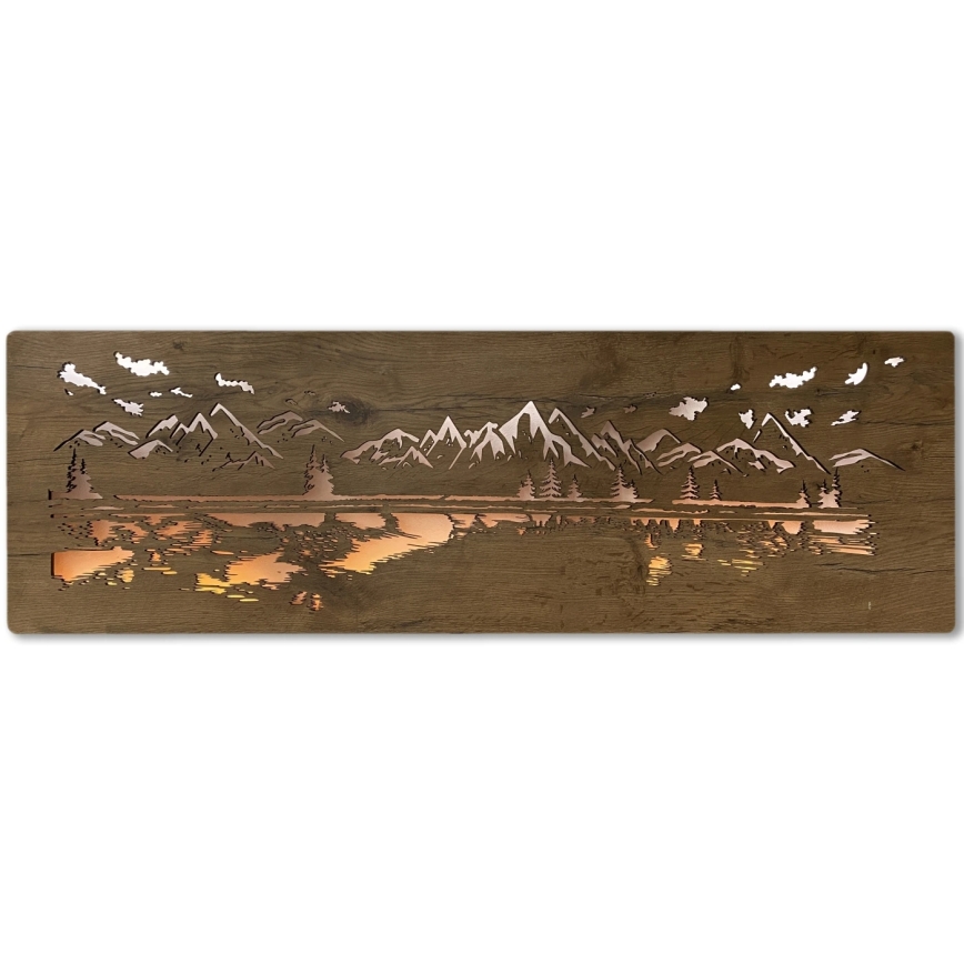 Li-Go 4778/A/4 - LED-dimmbare Wanddekoration LED/10W/5V 30000 mAh 120x40 cm Eiche/See