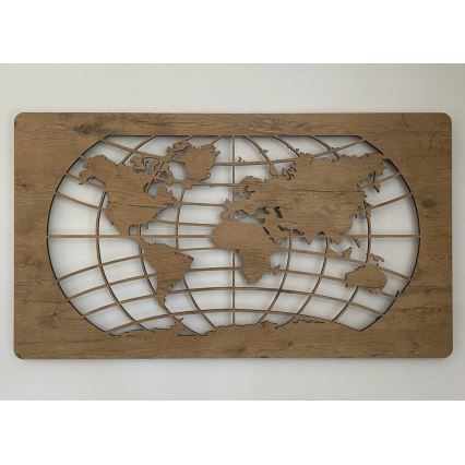 Li-Go 4868/DUB2 - LED-dimmbare Wanddekoration LED/24W/230V 110x60 cm Eiche/Weltkarte (Breitengrade)