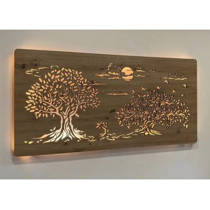 Li-Go 5307/DUB2 - LED-dimmbare Wanddekoration LED/24W/230V 120x60 cm Eiche/Drei Eichen