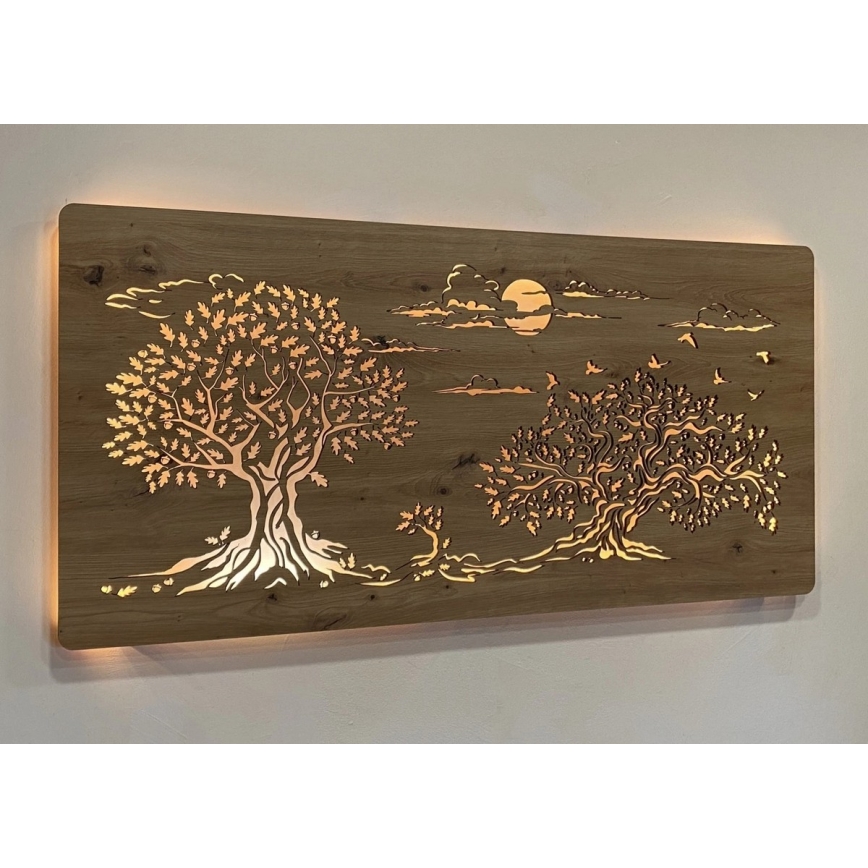 Li-Go 5307/DUB2 - LED-dimmbare Wanddekoration LED/24W/230V 120x60 cm Eiche/Drei Eichen