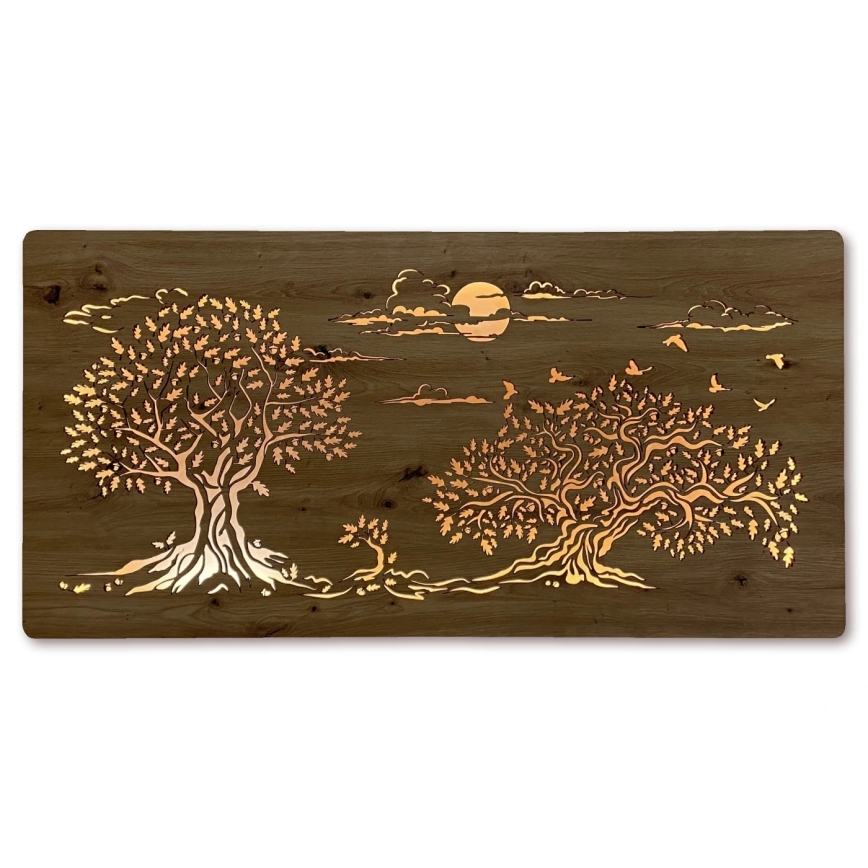 Li-Go 5307/DUB2 - LED-dimmbare Wanddekoration LED/24W/230V 120x60 cm Eiche/Drei Eichen