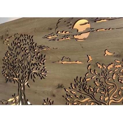 Li-Go 5307/DUB2 - LED-dimmbare Wanddekoration LED/24W/230V 120x60 cm Eiche/Drei Eichen