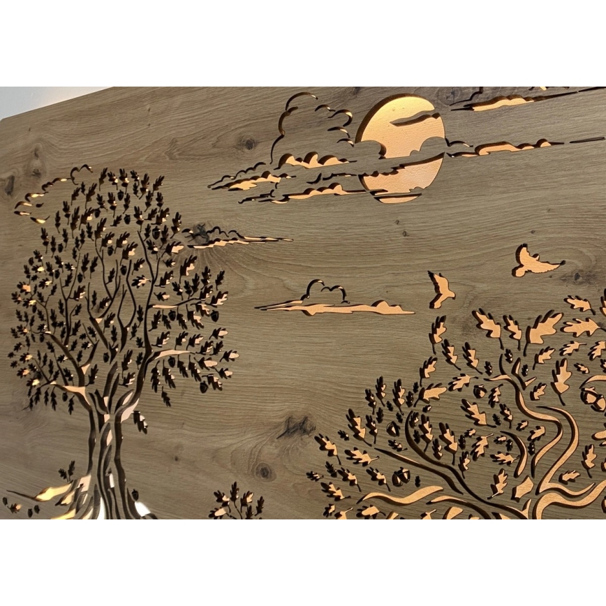 Li-Go 5307/DUB2 - LED-dimmbare Wanddekoration LED/24W/230V 120x60 cm Eiche/Drei Eichen