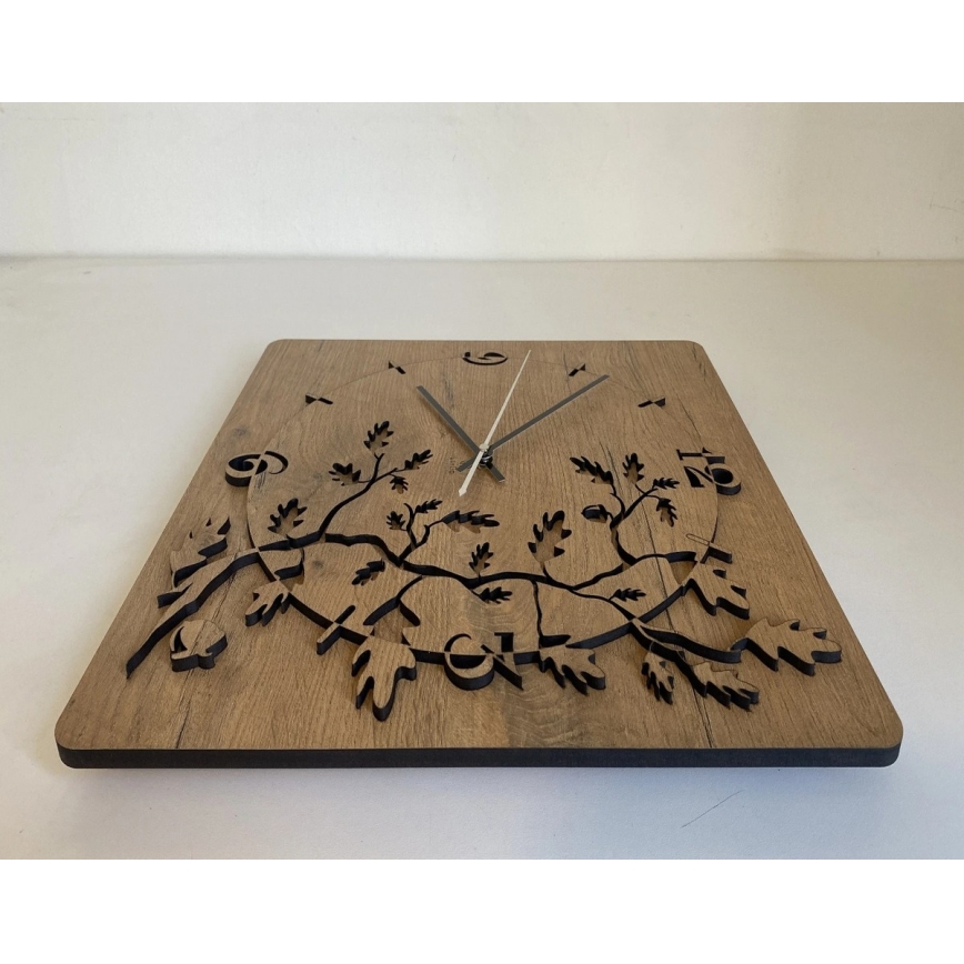 Li-Go 5499/DUB2 - Wanduhr 1xAA 40x40 cm Eiche