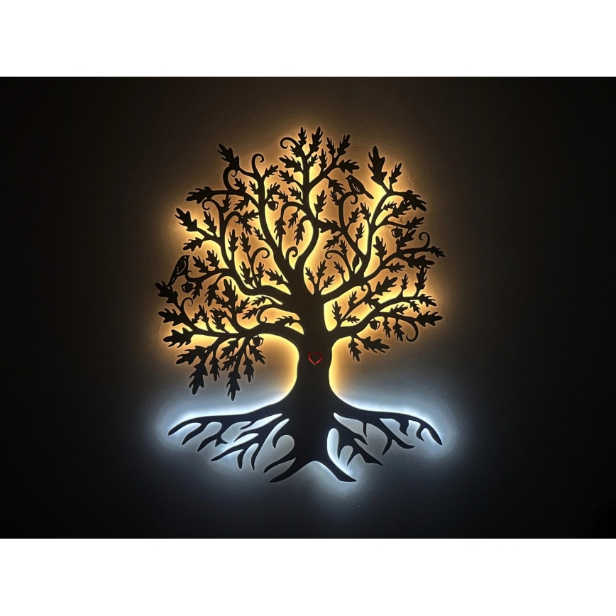 Li-Go 5732/DUB/S2 - Dimmbare LED-Wanddekoration LED/10W/5V 20000 mAh 68x80 cm Eiche