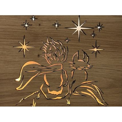 Li-Go 5788/DUB2 - LED-Tischdekoration LED/12W/230V 19x19 cm Eiche/Der kleine Prinz