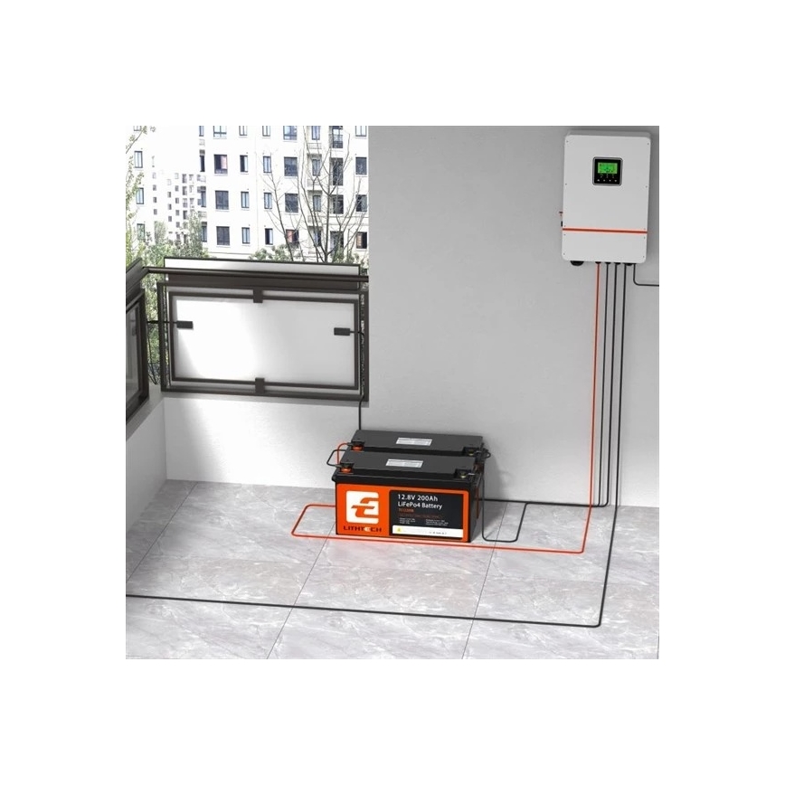 LiFePO4-Batterie für Solarsysteme 12,8V/200Ah IP66