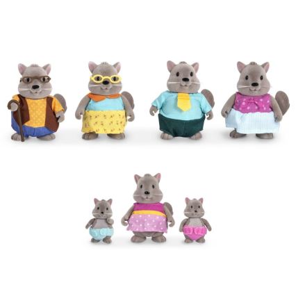 Li'l Woodzeez - Spielzeug-Set BUSTLEBERRY Eichhörnchen-Familie