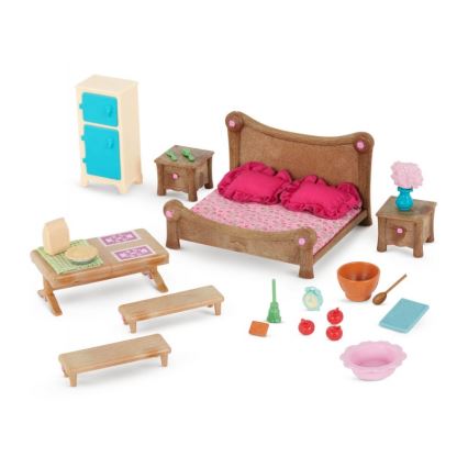 Li'l Woodzeez - Spielzeugset Schlafzimmer- und Esszimmereinrichtung