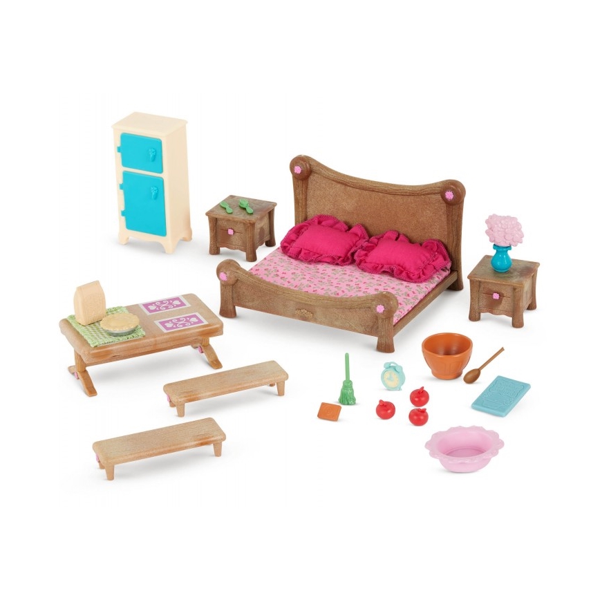 Li'l Woodzeez - Spielzeugset Schlafzimmer- und Esszimmereinrichtung