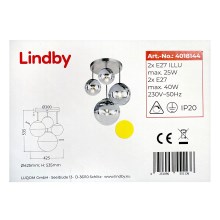 Lindby - Deckenleuchte an Stange RAVENA 2xE27/40W/230V + 2xE27/25W