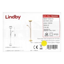 Lindby - Dimmbare LED-Stehleuchte YVETA LED/20W/230V + LED/5W/230V