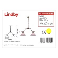 Lindby - Hängeleuchte an Kette OTIS 2xE27/60W/230V