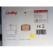 Lindby - Hängeleuchte an Schnur NICA 1xE27/60W/230V