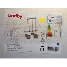 Lindby - Hängeleuchte an Schnur RUKAIA 4xE27/42W/230V