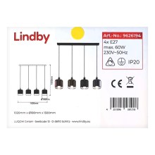 Lindby - Hängeleuchte an Schnur TALLINN 4xE27/60W/230V