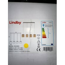 Lindby - Hängeleuchte an Schnur ZALIA 4xE27/60W/230V
