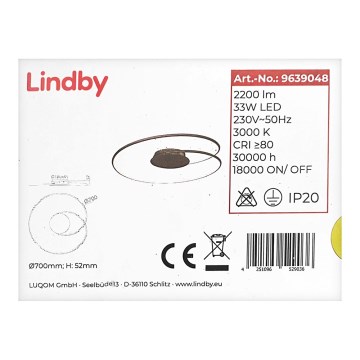 Lindby - LED-Deckenleuchte JOLINE LED/33W/230V