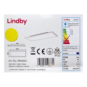 Lindby - LED-Deckenleuchte LIVEL LED/36W/230V