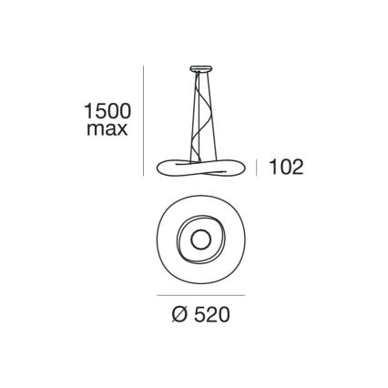 Linea Light 8005 - Dimmbare LED-Hängeleuchte an Schnur MR. MAGOO LED/23W/230V d 52 cm