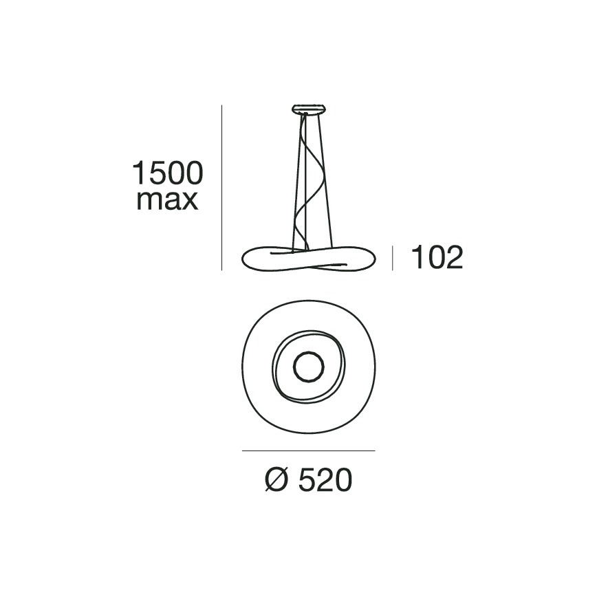 Linea Light 8005 - Dimmbare LED-Hängeleuchte an Schnur MR. MAGOO LED/23W/230V d 52 cm
