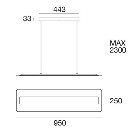 Linea Light 8939 - LED-Hängeleuchte an Schnur ANTILE LED/45W/230V CRI 90 weiß/golden