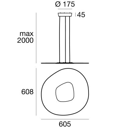 Linea Light 90348 - LED-Hängeleuchte an Schnur ANTIGUA LED/38W/230V 60,8 cm CRI 90 weiß