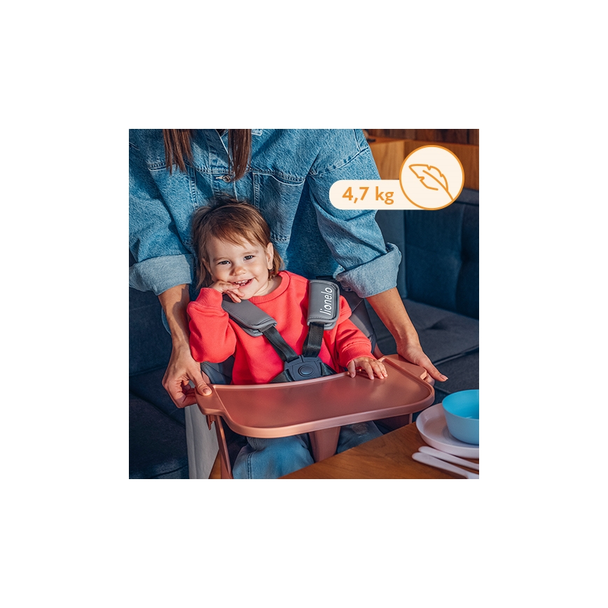 Lionelo - 2-in-1 Kinderhochstuhl KOEN Pink Rose