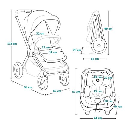 Lionelo - 3-in-1 Kombikinderwagen LAYLA Rostbraun