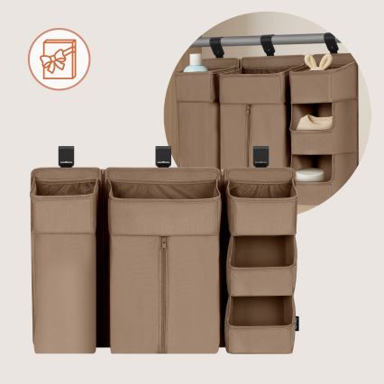 Lionelo - 3-in-1 SIDEPOCKET Organizer für das Babybett, Beige